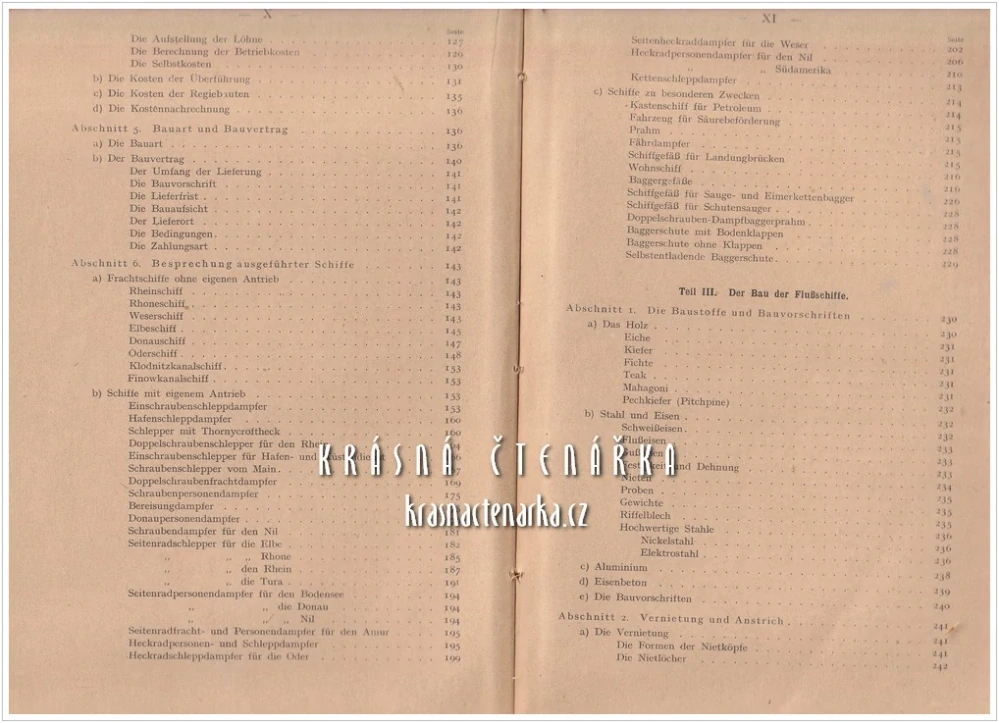 DER FLUβSCHIFFBAU (EINSCHLIESSLICH TREIBMITTEL), Ein Hand- und Lehrbuch für Ingenieure, Studierende und Schiffahrttreibende (Teubert Wilhelm) (Konstrukce říčních plavidel)