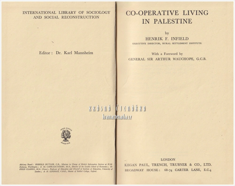 CO-OPERATIVE LIVING IN PALESTINE (Henrik F. Infield) | Družstevní život v Palestině | KIBUC