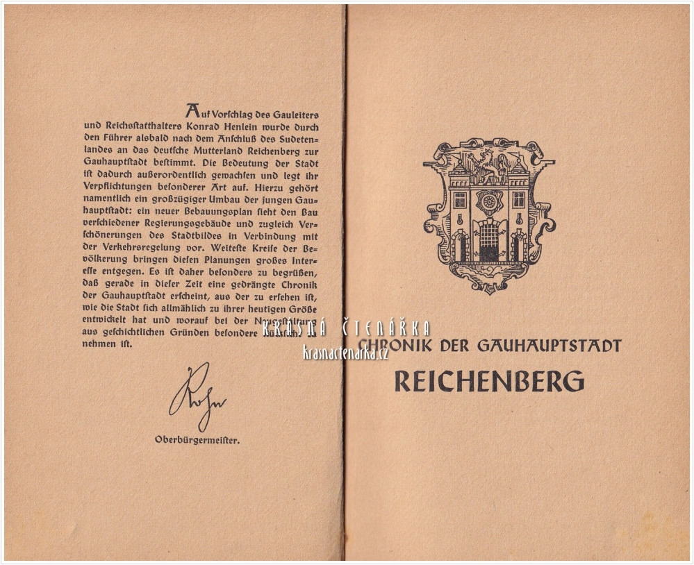 CHRONIK DER GAUHAUPTSTADT REICHENBERG (Syrowatka Josef) | Historická kronika města Liberec