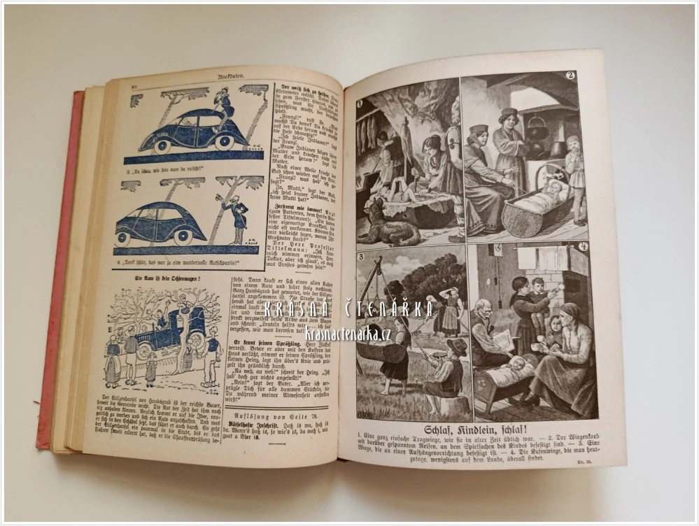 ILLUSTRIERTER UNIVERSAL-KALENDER FÜR DAS SCHALTJAHR 1936 | Politické obrazové přílohy: Nebezpečí, která ohrožují Evropu, Podíl Slovanů na obyvatelstvu Evropy stále roste!