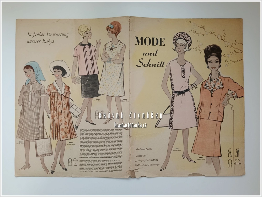 MODE UND SCHNITT Heft 088/1966| Módní časopis s krejčovskými střihy z NDR