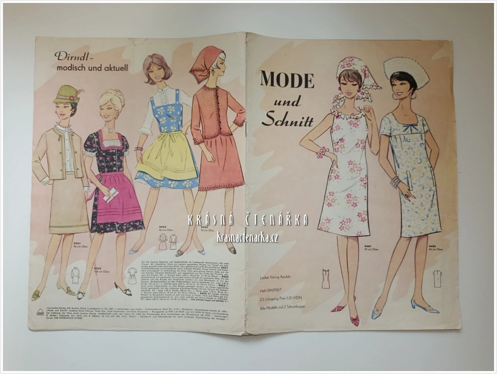 MODE UND SCHNITT Heft 094/1967 | Módní časopis s krejčovskými střihy z NDR