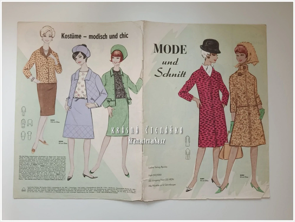 MODE UND SCHNITT Heft 092/1966 | Módní časopis s krejčovskými střihy z NDR
