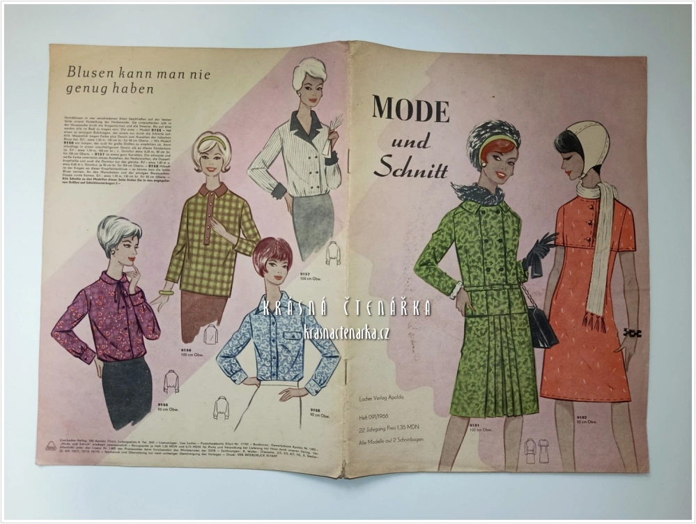 MODE UND SCHNITT Heft 091/1966 | Módní časopis s krejčovskými střihy z NDR