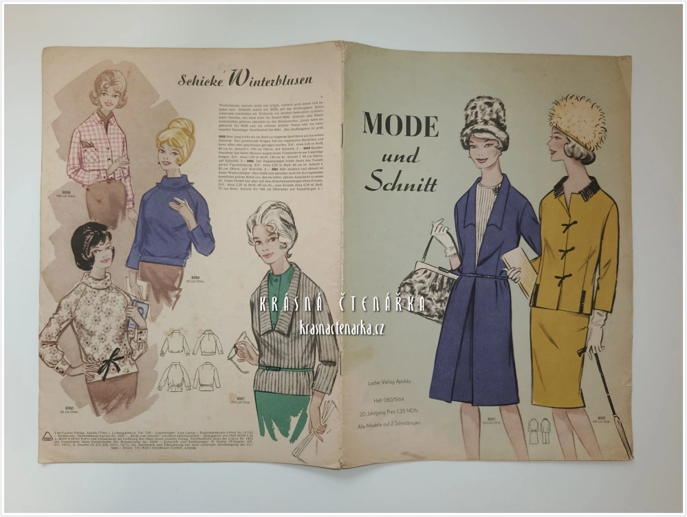 MODE UND SCHNITT Heft 080/1964 | Módní časopis s krejčovskými střihy z NDR