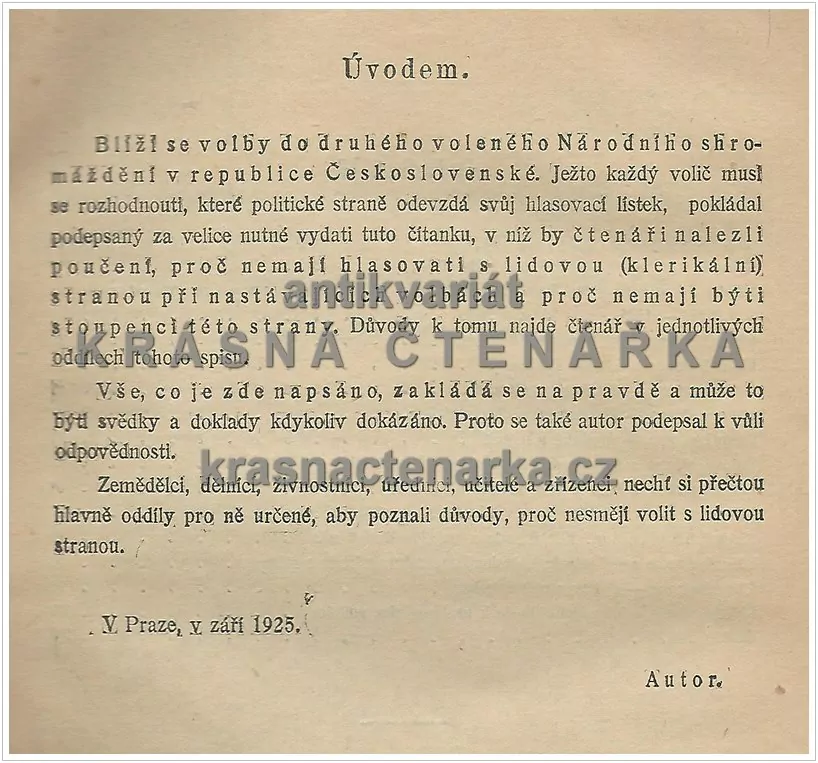 LIDOVÁ (KLERIKÁLNÍ) STRANA VE SVĚTLE PRAVDY (Janout Josef) 