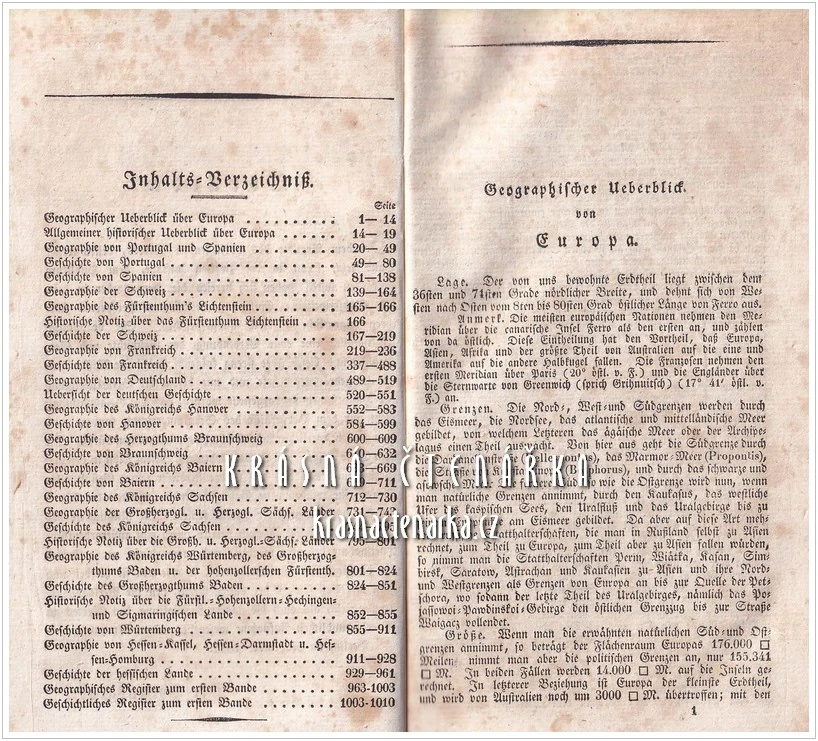 HISTORISCHER UND GEOGRAPHISCHER ATLAS VON EUROPA, Erster Band (Fischer / Streit)