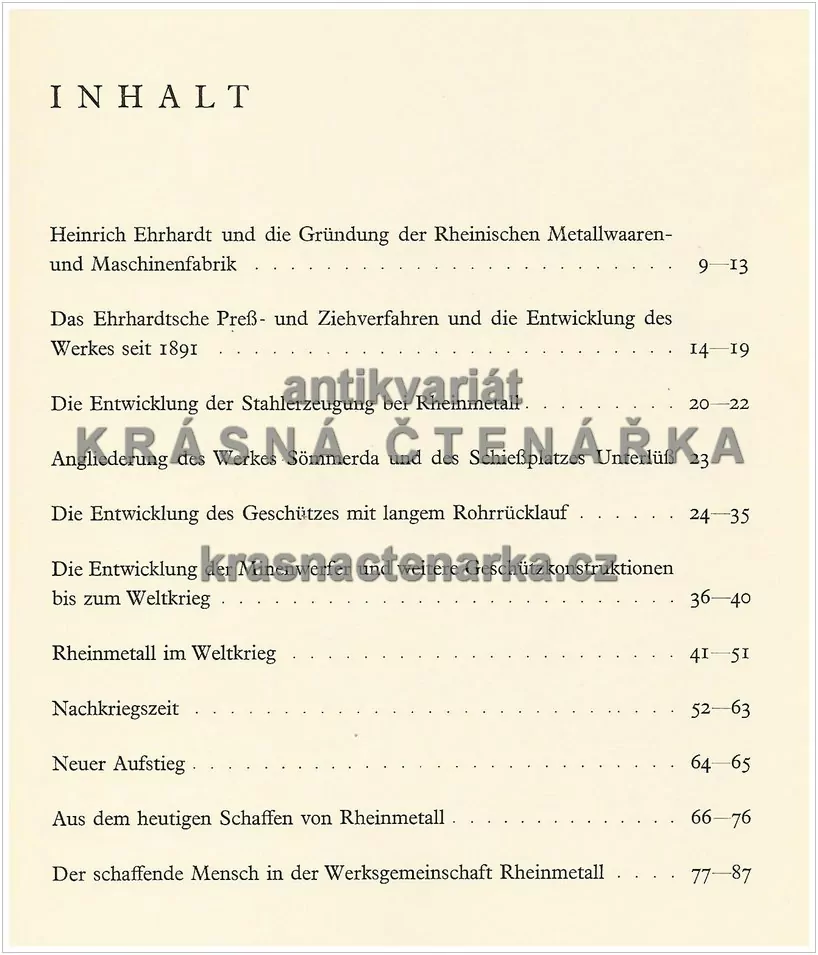 50 JAHRE RHEINMETALL DÜSSELDORF, 1889 – 1939 (Výrobce vojenské techniky)