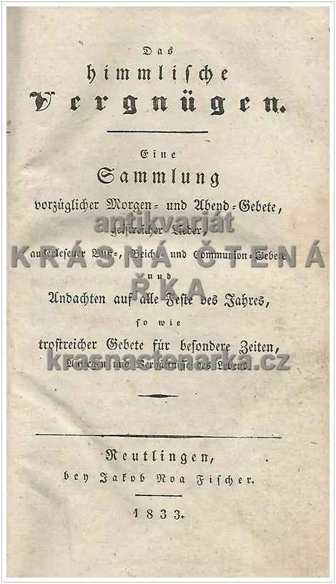 DAS HIMMLISCHE VERGNÜGEN, vydáno 1833