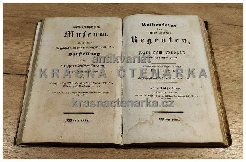 REIHENFOLGE DER ÖSTERREICHISCHEN REGENTEN, I. Band, vydáno 1833