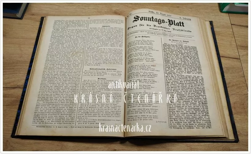 SONNTAGS-BLATT, Organ für die Freidenker Deutschlands 1877, 6. ročník