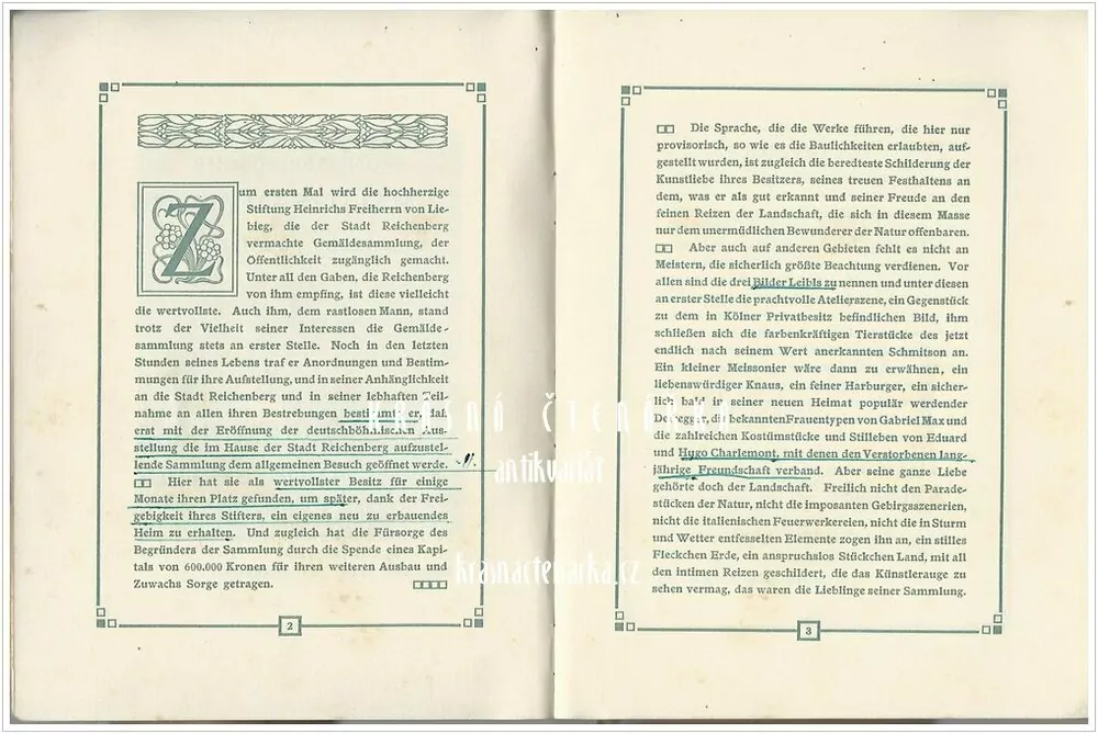 HEINRICH FREIHERR VON LIEBIGSCHE GEMÄLDESAMMLUNG DER STADT REICHENBERG 