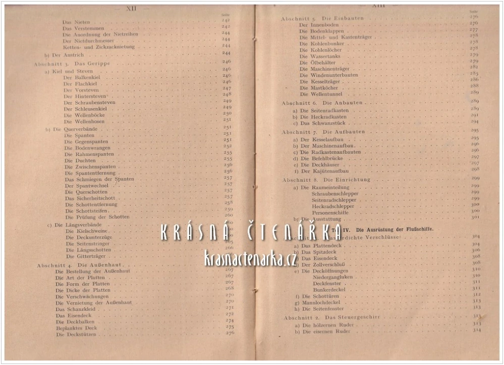 DER FLUβSCHIFFBAU (EINSCHLIESSLICH TREIBMITTEL), Ein Hand- und Lehrbuch für Ingenieure, Studierende und Schiffahrttreibende (Teubert Wilhelm) (Konstrukce říčních plavidel)