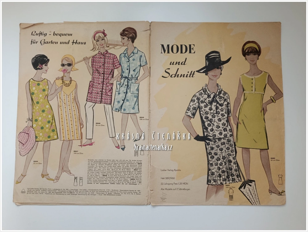 MODE UND SCHNITT Heft 089/1966 | Módní časopis s krejčovskými střihy z NDR