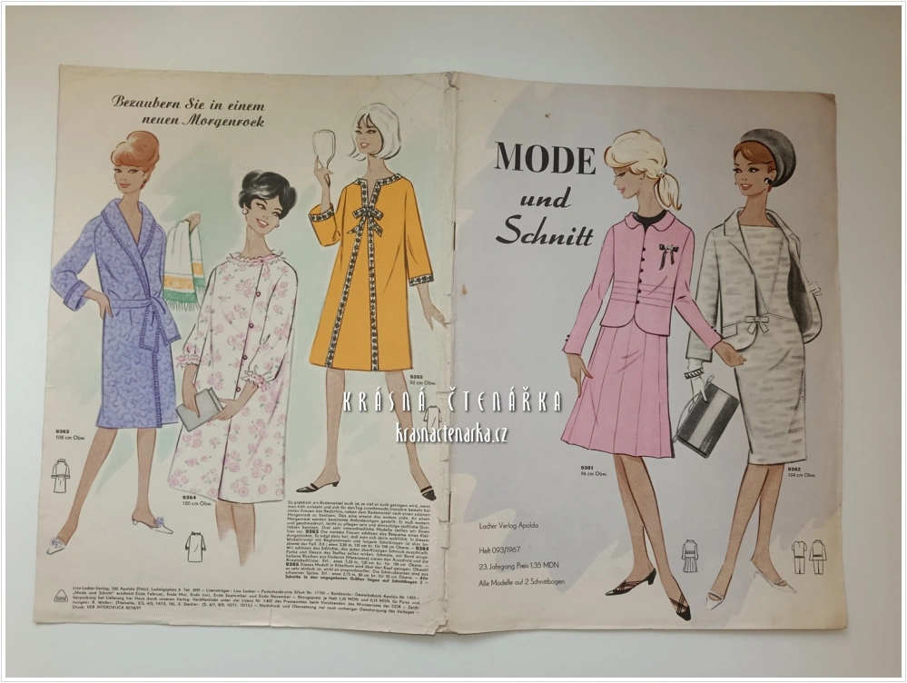 MODE UND SCHNITT Heft 093/1967 | Módní časopis s krejčovskými střihy z NDR