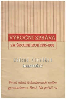VÝROČNÍ ZPRÁVA 1935-1936 (Reálné gymnasium v Brně)