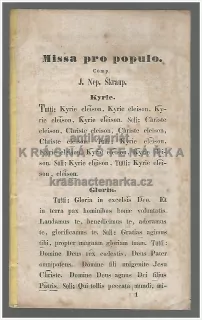 MISSA PRO POPULO / MŠE PRO LID (Škroup Jan Nepomuk)
