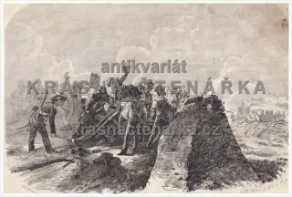 DIE SCHANZE DER BADISCHEN BEI KUPPENHEIM / DĚLO A UNIFORMY(Hohne / Medau, litografie)