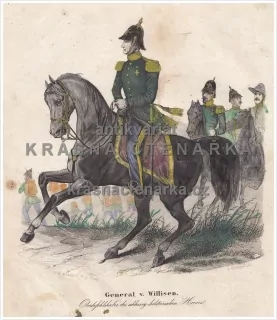 GENERAL V. WILLISEN (NĚMECKO) / UNIFORMY (Chalupa / Medau, kolorovaná litografie)