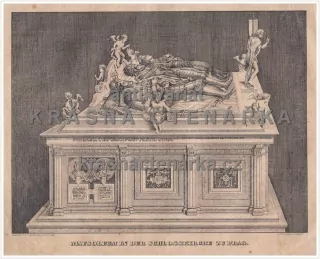 MAUSOLEUM IN DER SCHLOSSKIRCHE ZU PRAG (Tschuppik / Medau, litografie)