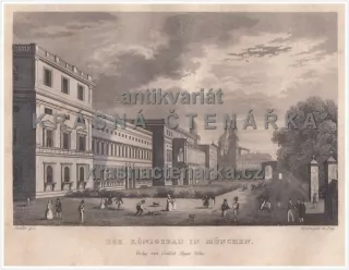 DER KÖNIGSBAU IN MÜNCHEN(Kandler / Rybička / Haase, ocelorytina)