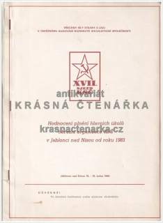 HODNOCENÍ PLNĚNÍ HLAVNÍCH ÚKOLŮ OKRESNÍ ORGANIZACE KSČ V JABONCI NAD NISOU OD ROKU 1983 