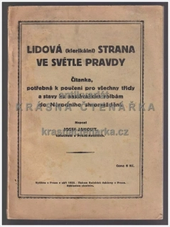 LIDOVÁ (KLERIKÁLNÍ) STRANA VE SVĚTLE PRAVDY (Janout Josef) 