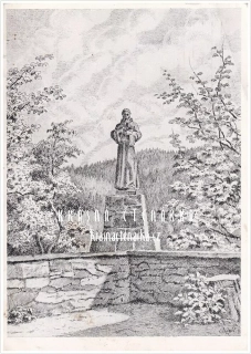 SÁZAVA, Nároží parkánu se sochou sv. Prokopa od prof. Kavana