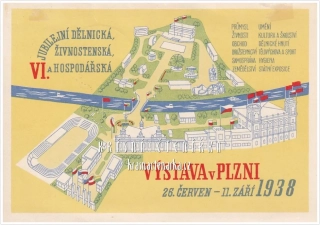 PLZEŇ, VI. jubilejní dělnická, živnostenská a hospodářská výstava 1938