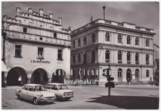 TŘEBOŇ, býv. náměstí Julia Fučíka, nyní Masarykovo a hotel Bílý koníček