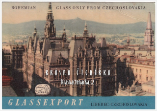 LIBEREC, Radnice, reklamní kartička Glassexport