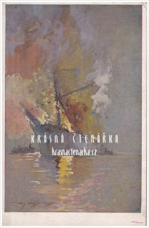 Požár a zničení italské lodi v roce 1915