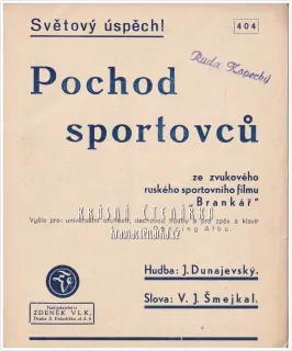 Píseň POCHOD SPORTOVCŮ