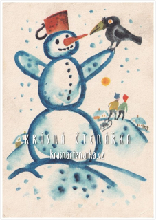 Přání VÁNOČNÍ či NOVOROČNÍ (il. Žemlička Josef)