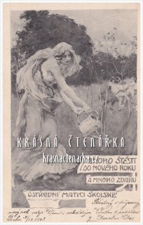 Přání VÁNOČNÍ či NOVOROČNÍ, Ústřední matice školská