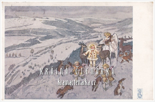 Přání VÁNOČNÍ či NOVOROČNÍ, Ústřední matice školská