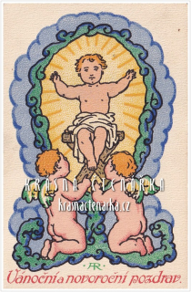 Přání VÁNOČNÍ či NOVOROČNÍ (il. Adámek Rudolf)