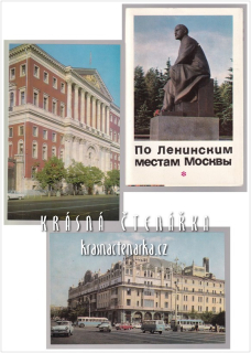 MOSKVA, po Leninových místech (konvolut 14 kartiček)