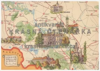 LEDNICE, BŘECLAV a okolí (mapa)
