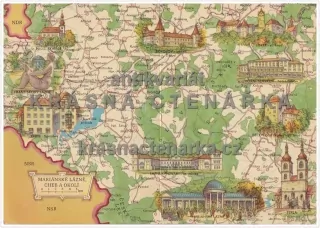 MARIÁNSKÉ LÁZNĚ, CHEB a okolí (mapa)