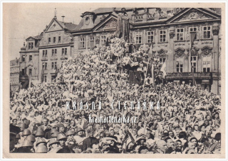OSVOBOZENÍ PRAHY 1945, Staroměstské náměstí, projev vlády