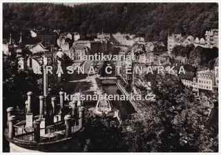 KARLOVY VARY (pohled na říčku Teplou a Vřídlo)