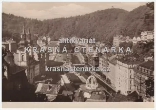 KARLOVY VARY (pohled na říčku Teplou a Vřídlo)