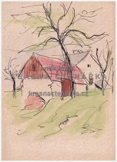 RUČNĚ MALOVANÁ pohlednice