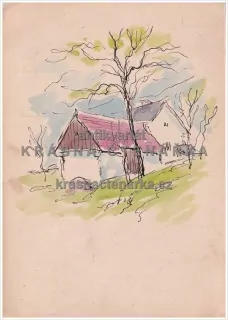 RUČNĚ MALOVANÁ pohlednice