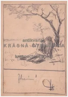 RUČNĚ MALOVANÁ pohlednice (il. Kameník Antonín)