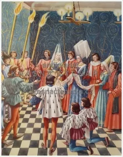 Macmillan's History Pictures: THE LADY OF THE TOURNAMENT DELIVERING THE PRIZE, 15th C.