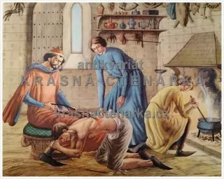 Macmillan's History Pictures: A DOCTOR EXTRACTING AN ARROW-HEAD, 13th C.