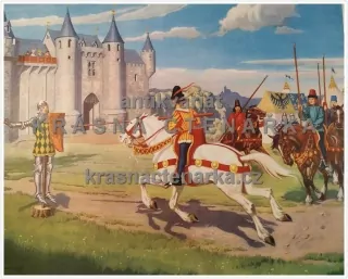 Macmillan's History Pictures: PAGES TILTING AT THE QUINTAIN, 15th C.