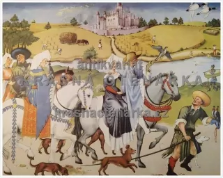 Macmillan's History Pictures: A FALCONRY PARTY, 15th C.